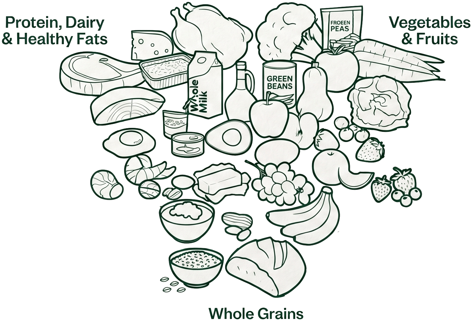 Food pyramid illustration